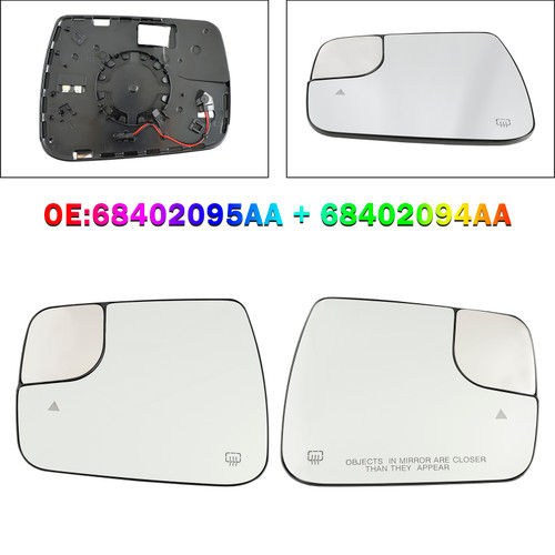 2019-2022 Dodge Ram 1500 2500 Blind Spot + Heat Exterior Mirror Glass Left+Right 68402094AA,68402128AA,68402037AA,68402093AA Generic
