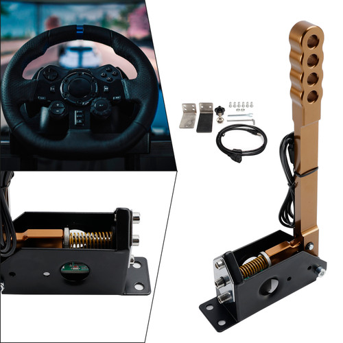 14Bit PC USB Sim Racing Handbrake w clamp Gold for G25/G27/G29/T300/T500 For Asseto 14Bit PC USB Sim Racing Handbrake w clamp Gold for G25/G27/G29/T300/T500 For Asseto