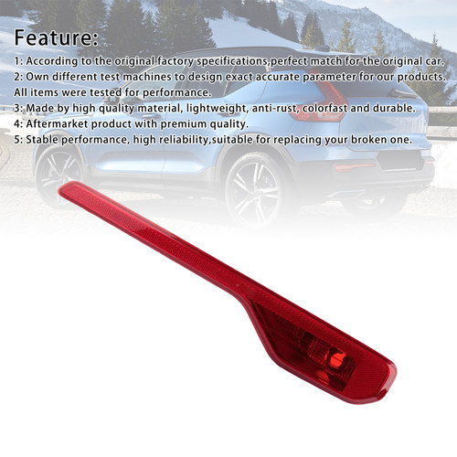 2018-2023 Volvo XC40 Right Side Rear Bumper Reflector Light Without bulb 31656865 Generic