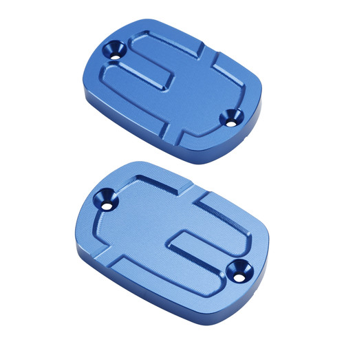 2004-2024 Yamaha TMax 500 530 560 CNC Brake Fluid Reservoir Caps Kit Blue Generic