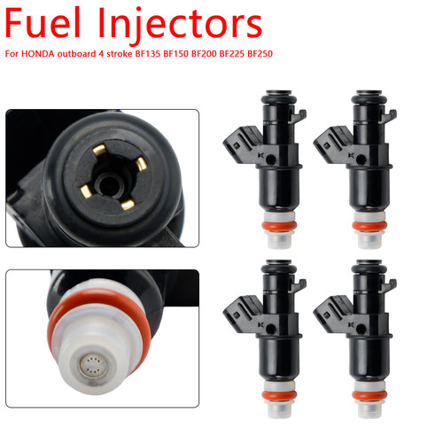 HONDA outboard 4 stroke BF135 BF150 BF200 BF225 BF250 4Pcs Fuel Injectors 16450-ZY6-003 Generic