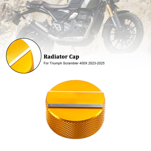 2023-2025 Scrambler 400X Radiator Cover coolant Cap Lid Gold Generic 2023-2025 Scrambler 400X Radiator Cover coolant Cap Lid Gold Generic