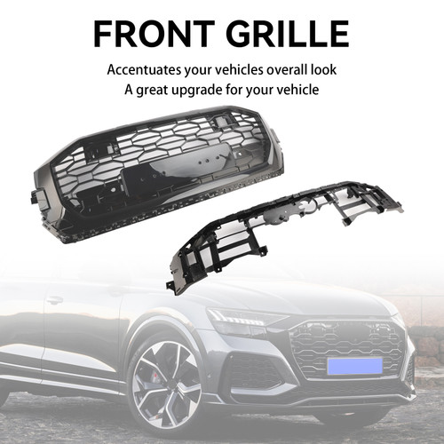 2019-2023 Audi Q8 SQ8 RSQ8 Style Front Honeycomb Mesh Grille Gloss Black Generic