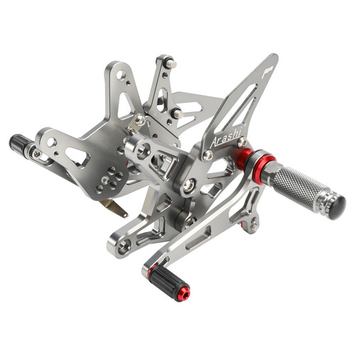r② Racing Adjustable Rearsets Foot Pegs Gray For Kawasaki ZX6R ZX-6R