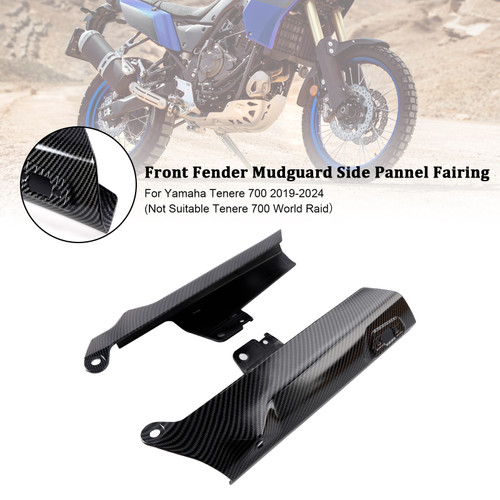 2019-2024 Yamaha Tenere 700 Front Fender Side Panel Protector Fairing Carbon Generic 2019-2024 Yamaha Tenere 700 Front Fender Side Panel Protector Fairing Carbon Generic