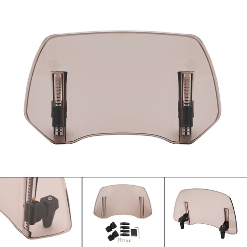 Universal Adjustable Windshield Clip On Wind Screen Deflector Extension Spoiler Smoke Universal Adjustable Windshield Clip On Wind Screen Deflector Extension Spoiler Smoke