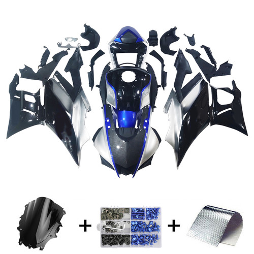 2022-2023 Yamaha YZF-R3 R25 Grey with Blue Style3 Fairing Kit