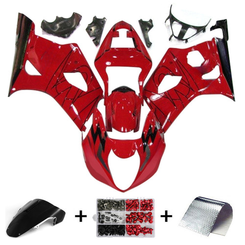 2003-2004 K3 GSXR1000 Suzuki Red&Black Stripe Fairing Kit