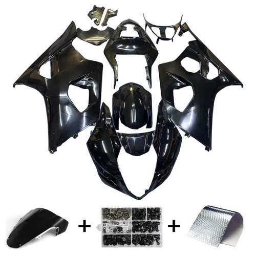 2003-2004 K3 GSXR1000 Suzuki Black with Silver Logo Fairing Kit