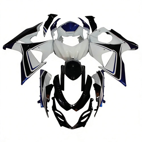 2009-2016 K9 GSXR1000 Suzuki White&Blue Style7 Fairing Kit