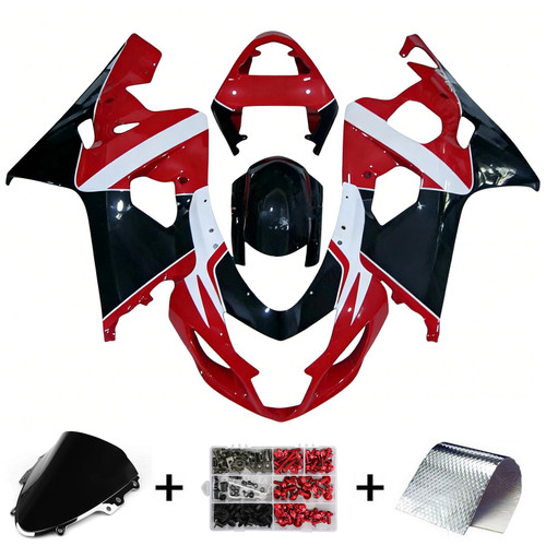 2004-2005 K4 GSXR 600/750 Suzuki Red&Black Japanese Fairing Kit