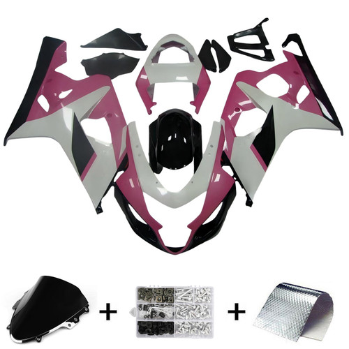 2004-2005 K4 GSXR 600/750 Suzuki Pink&White Fairing Kit