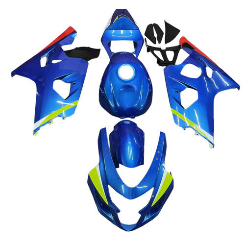 2004-2005 K4 GSXR 600/750 Suzuki Blue&Neon Yellow Accents Fairing Kit