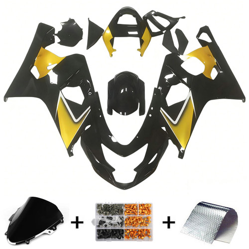 2004-2005 K4 GSXR 600/750 Suzuki Black&Gold Fairing Kit