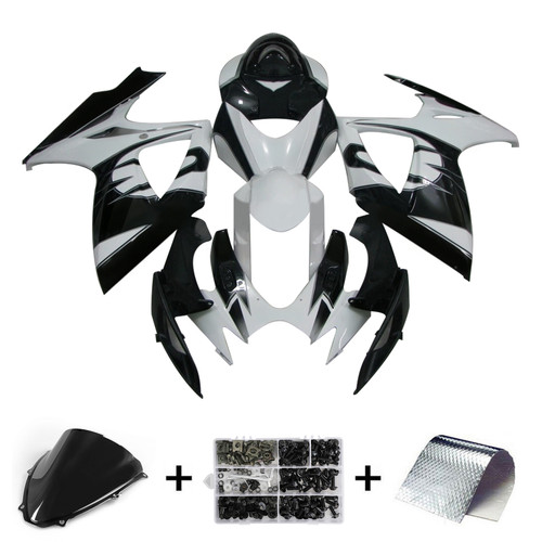 2006-2007 K6 GSXR 600/750 Suzuki Black&White Fairing kit