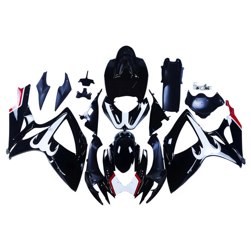 2006-2007 K6 GSXR 600/750 Suzuki Black&White Accents Fairing kit