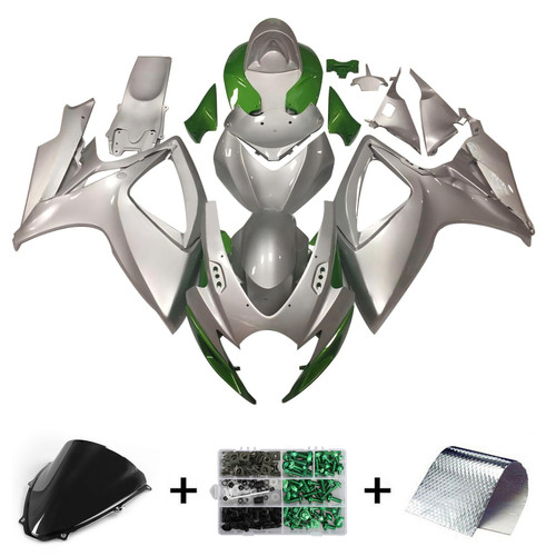 2006-2007 K6 GSXR 600/750 Suzuki Grey&Green Fairing kit - Mad Hornets