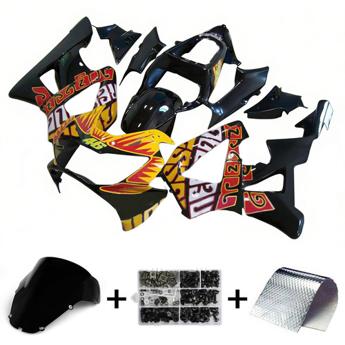 2000-2001 Honda CBR929RR Black Orange Fairing Kit