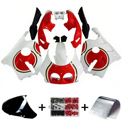1990-1998 Honda CBR250RR MC22 White Red Fairing Kit 1