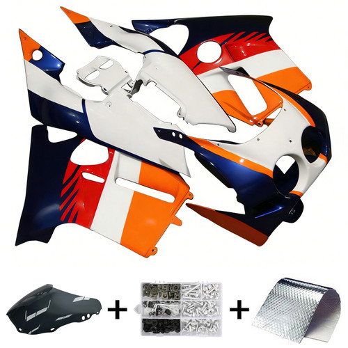 1988-1989 Honda CBR250RR MC19 Orange White Fairing Kit