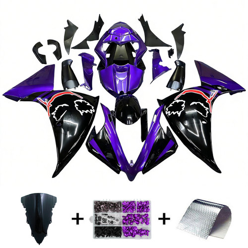 2012-2014 Yamaha YZF 1000 R1 Black Blue Purple Fairing Kit