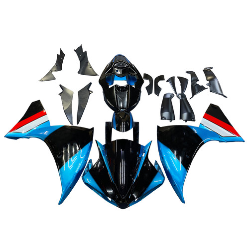 2012-2014 Yamaha YZF 1000 R1 Black Light Blue Fairing Kit