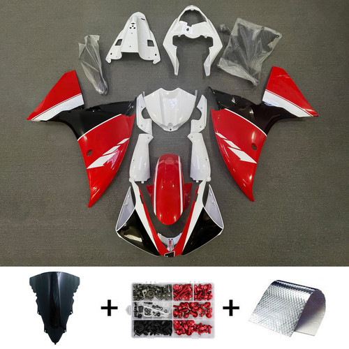 2012-2014 Yamaha YZF 1000 R1 Red Black White Fairing Kit