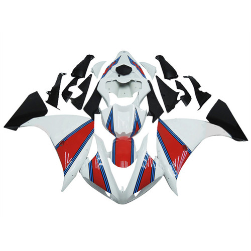 2012-2014 Yamaha YZF 1000 R1 Black White Red Fairing Kit