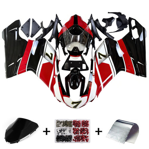 All Years Ducati 1098 1198 848 Black White Red Fairing Kit