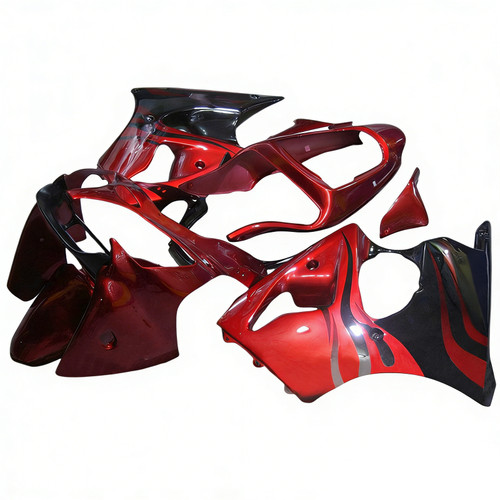 2000-2002 Kawasaki ZX6R 636 & 2005-2008 Kawasaki ZZR600 Red Black Fairing Kit