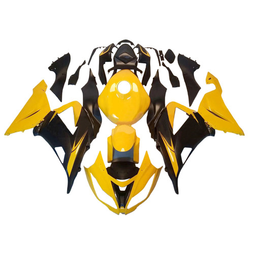 2013-2018 Kawasaki ZX6R 636 Yellow Black Fairing Kit