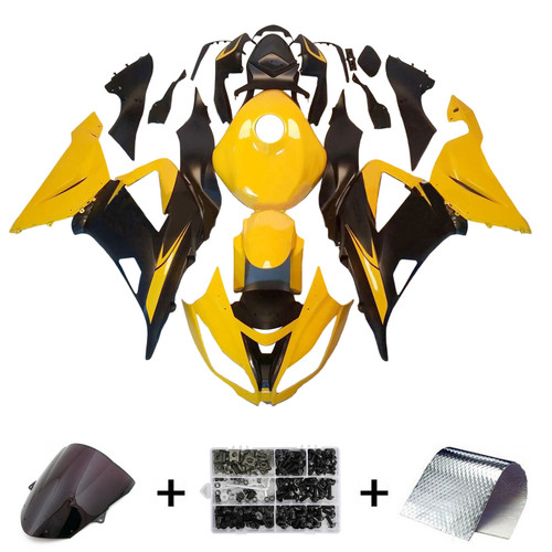 2013-2018 Kawasaki ZX6R 636 Yellow Black Fairing Kit