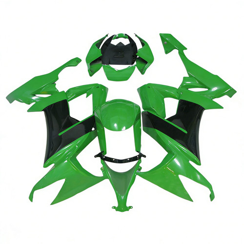 2008-2010 Kawasaki ZX10R Black Green Fairing Kit