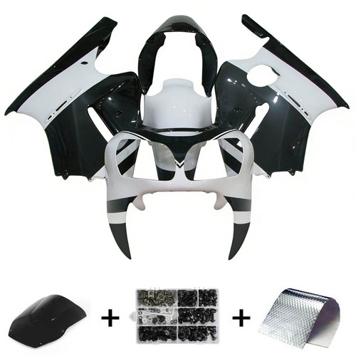 2000-2001 Kawasaki ZX12R Black White Fairing Kit