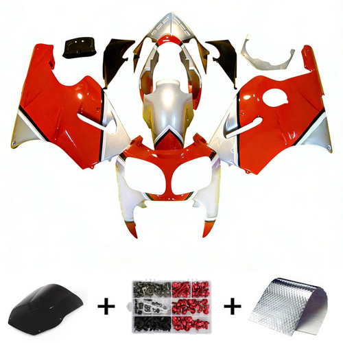 2000-2001 Kawasaki ZX12R White Red & Yellow Fairing Kit