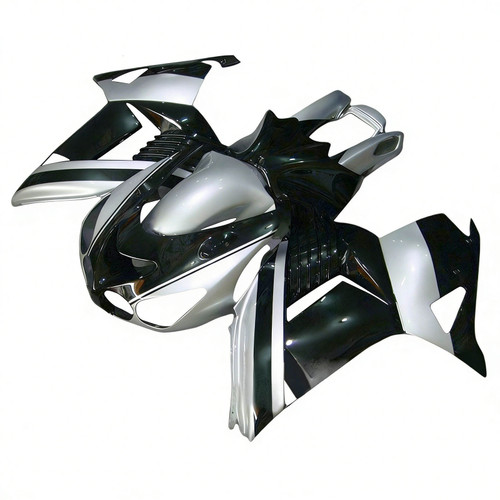 2006-2011 Kawasaki ZX14R ZZR1400 Black Silver & White Fairing Kit