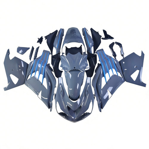2012-2022 Kawasaki ZX14R ZZR1400 Gray Black & Blue Fairing Kit