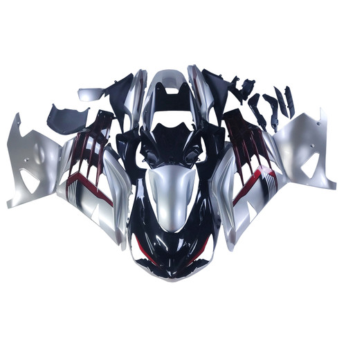 2012-2022 Kawasaki ZX14R ZZR1400 Black Silver Grey & Red Fairing Kit