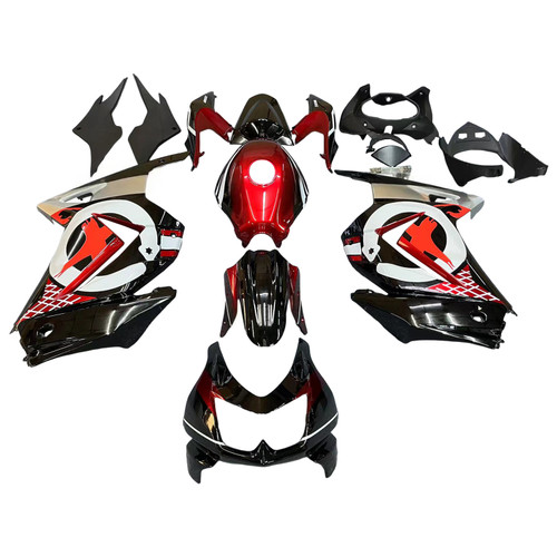 2008-2012 Kawasaki EX250 Ninja250R Black & Red Fairing Kit 1