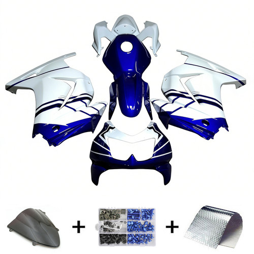 2008-2012 Kawasaki EX250 Ninja250R Black White Blue & Red Fairing Kit