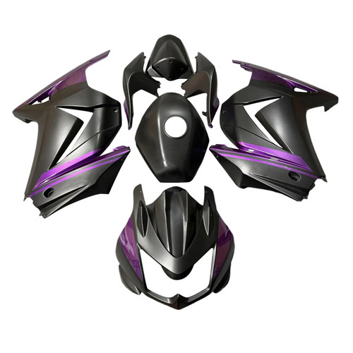 2008-2012 Kawasaki EX250 Ninja250R Black & Purple Fairing Kit