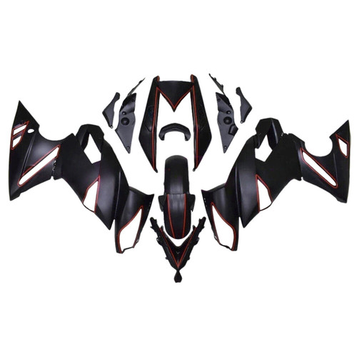 09-11 Kawasaki Ninja650 EX650 Matte Black & Red Fairing Kit