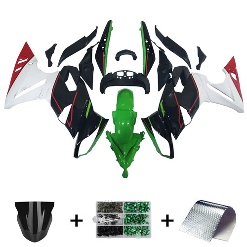 2009-2011 Kawasaki Ninja650 EX650 Black White Green Red Fairing Kit
