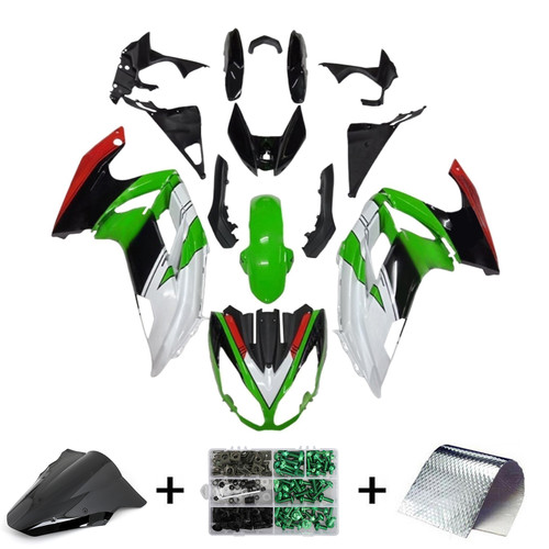 2012-2016 Kawasaki ER6F/Ninja650 Glossy Black Green White Red Fairing Kit