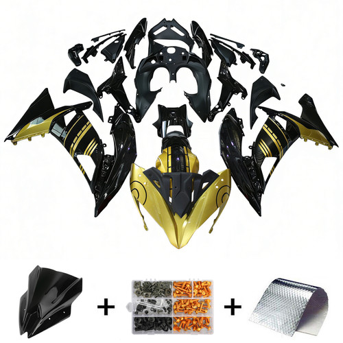 2017-2019 Kawasaki ER6F/Ninja650R Black Gold Fairing Kit