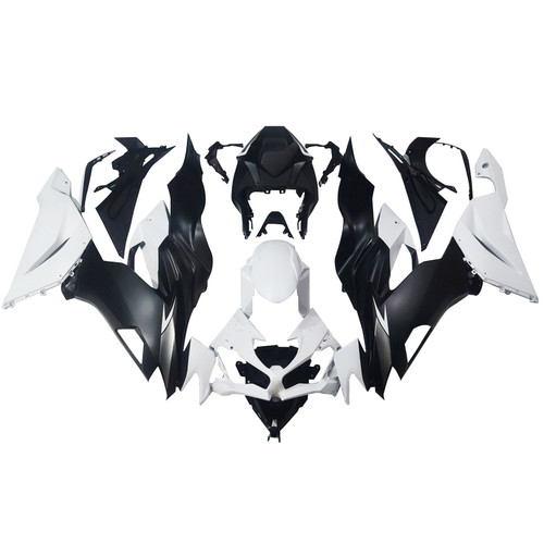 2019-2023 Kawasaki ZX6R Black White Fairing Kit