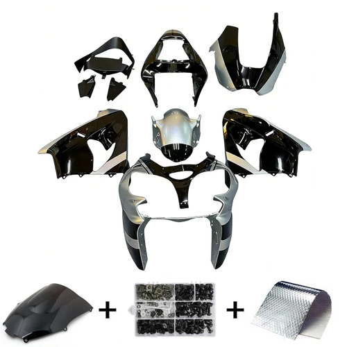 2002-2003 Kawasaki ZX9R Black Grey Fairing Kit