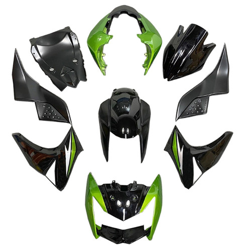 2007-2009 Kawasaki Z1000 Black Green Fairing Kit