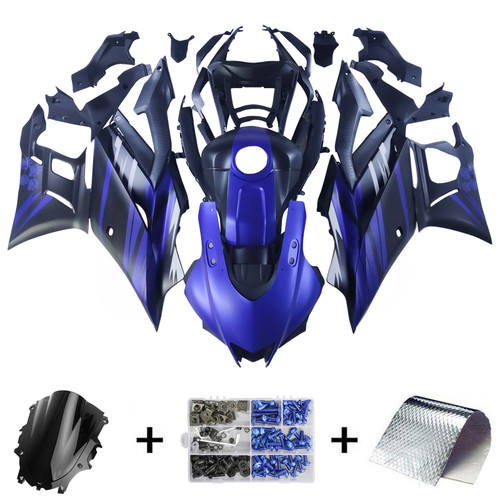 2022-2024 Yamaha YZF-R3 & R25 Matte Black Blue Fairing Kit