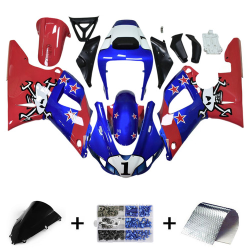 1998-1999 Yamaha YZF 1000 R1 Black Blue Pink Fairing Kit